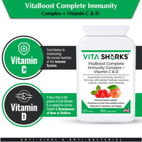 VitaBoost Complete Immunity Complex + Vitamin C & D. Fight Infection & Boost Immune Function. Anti-Viral & Anti-Bacterial. All-in-One Potent Vitamin C Formula. Essential Vitamins & Minerals