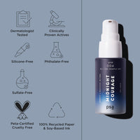 PSA MIDNIGHT COURAGE Rosehip & Bakuchiol Retinoid Night Oil. Facial Oil for Nighttime Skincare Routine with 2% Retinoid Complex, Organic Rosehip & Baobab Oil, Bakuchiol. 15 ml/ 0.5 oz