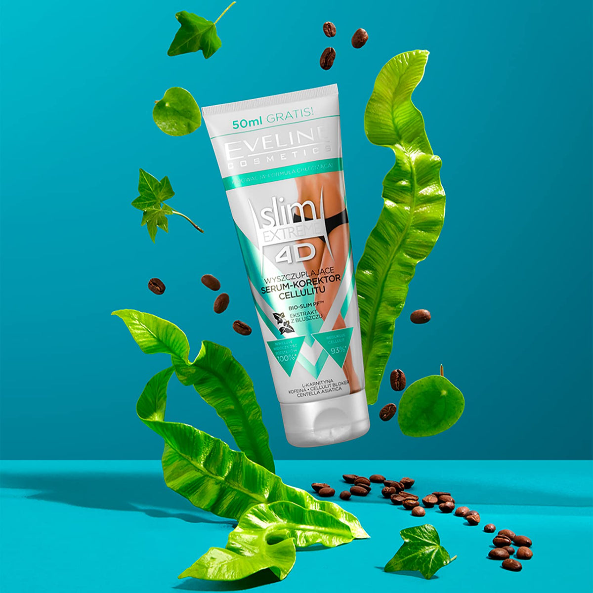 EVELINE COSMETICS Eveline Cosmetics Slim Extreme 4D Slim Extreme 3D Slimming & Anti-Cellulite Serum - Body Sculpting Formula with Lipocell SLIM® & L-Carnitine, Infused with Caffeine, Collagen & Elastin - 250 ML