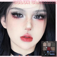 LUMKMAS Smokey Eyeshadow Palette, 9 Colors Matte Shimmer Eye Shadow Pallets for Women, Black Gray Red Eye Shadows Make-Up Palette, Highly Pigmented Gothic Eyeshadow, Smokey Cosmetics Gift