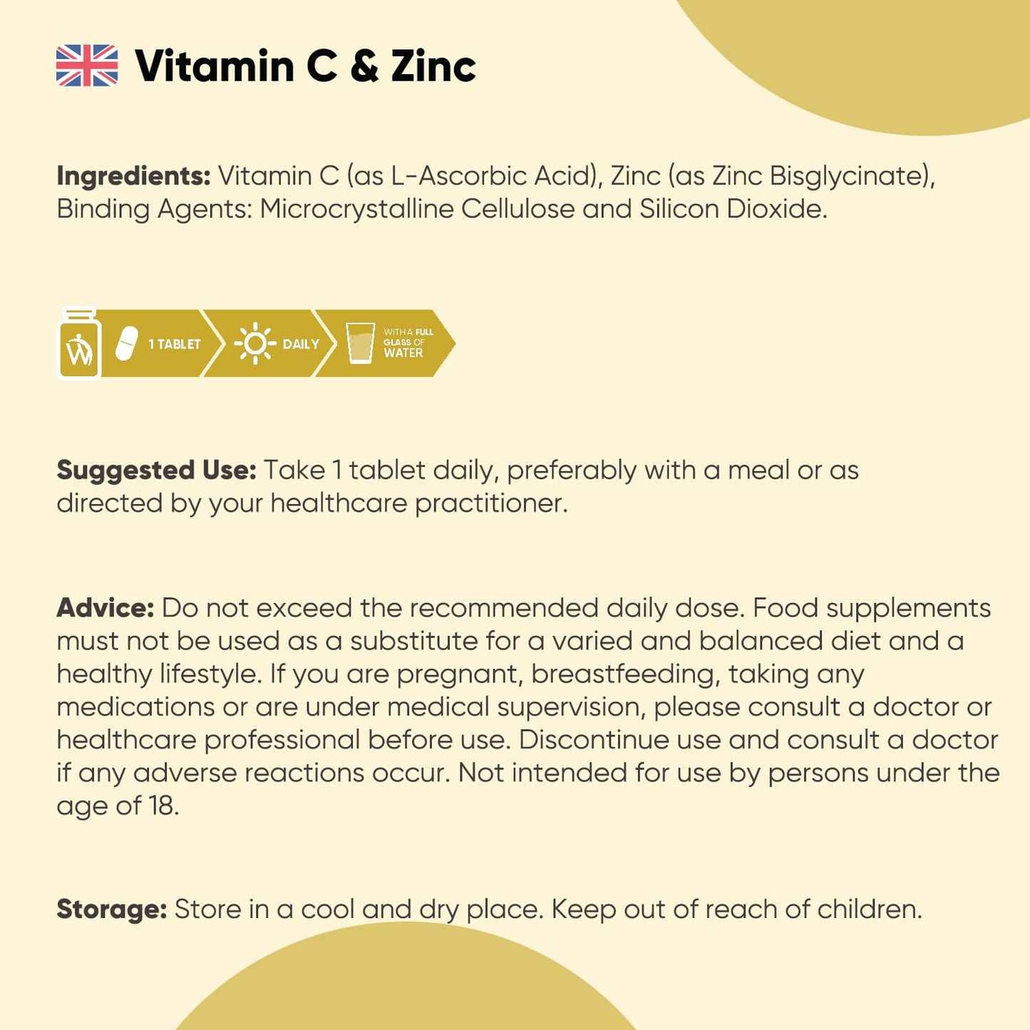 WeightWorld Vitamin C and Zinc Supplements - 6 Months Supply - 180 Tablets - 1 per Day - 1000mg L-Ascorbic Acid & 10mg Zinc Bisglycinate - Vegan-Friendly & Non-GMO - Vitamin C Tablets for Men & Women