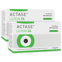 Actase Lutein ZA - Double Pack - Scientifically Formulated Lutein and Zeaxanthin Eye Care Supplement with Added Vitamins to Maintain Healthy Vision - 2x30 Softgels