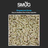 SMUG Supplements Magnesium Citrate - Pack of 60 High Strength 600mg Capsules – Supports Nervous System - Can Reduce Tiredness and Fatigue – for Men and Women - Made in Britain