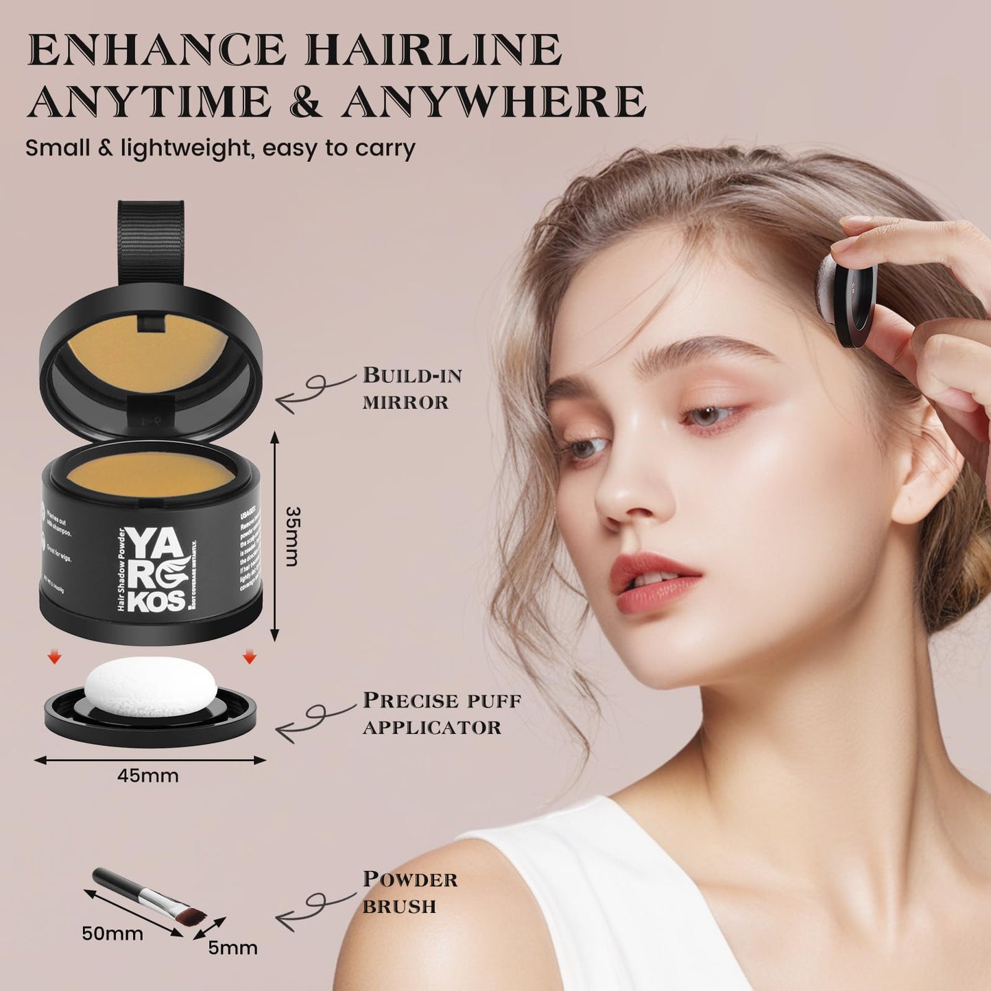 MIFANYO Hairline Shadow Powder, Instantly Root Touch Up Powder for Women Gray Hair Cover Up, Color Root Coverage for Thinning Grey, Mens Roots Concealer for Hair Loss Beard Line, 11-Medium Blonde