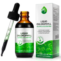 zoxpm Liquid Chlorophyll Drops, 60ML Natural Chlorophyll for Internal Detox & Cleanes, Energy Booster, Digestion Supports Mint Flavour