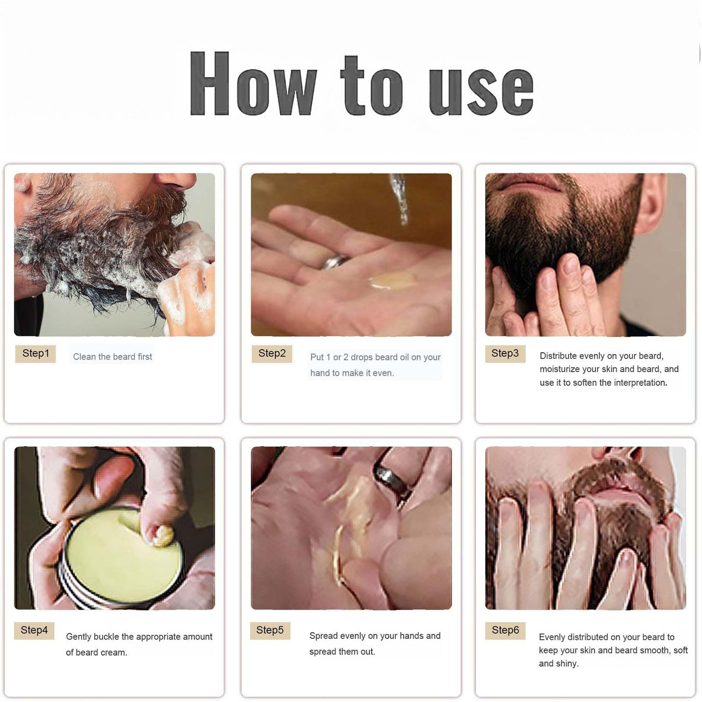 Men's Beard Grooming Kit with Shampoo, Oil, Balm - Complete Beard Care Set for Growth, Moisturizing, Styling - Valentine's Day, Father's Day, Birthday gifts - Complete beard care for men