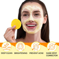 Generic Turmeric Kojic Acid Cleaning Pads, 60Pcs Turmeric Exfoliating Pads, Deep Clean Pores, Remove Excess Keratin, Helps Balance Skin Oil And Water, Unclog Pores, Improved Acne Scars and Dark Spots