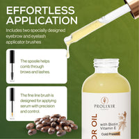 Organic Castor Oil with Biotin & Vitamin E Serum for Eyebrows, Eyelashes, Hair, Nails & Skin - Revitalises Hair & Scalp, Thicker Brows and Lashes, Stronger Nails, Softer Skin.