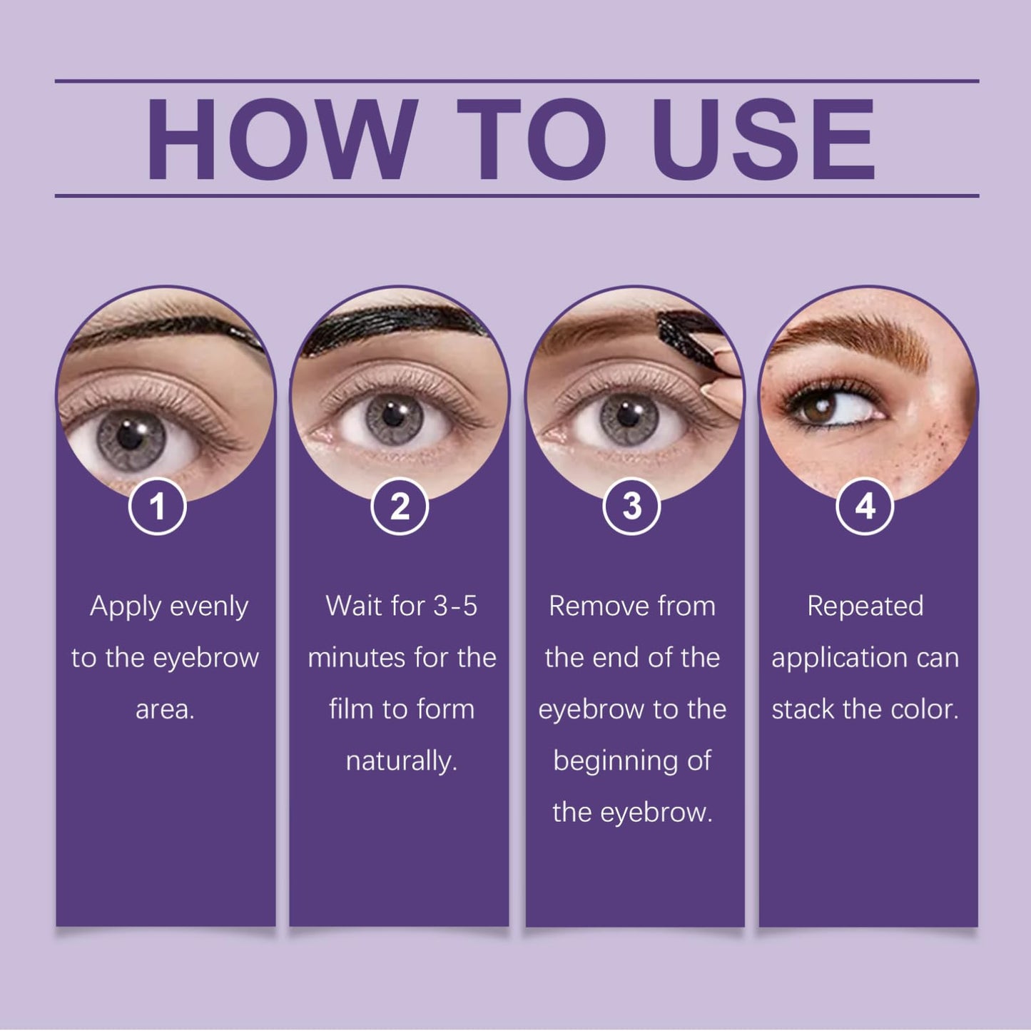 SHEBEEDO Peel Off Eyebrow Tint Gel, Brown Tattoo Brow Peel Off Eyebrow Dye,Semi-Permanent Colour,Anti SmudgeWaterproof Tattoo Brow Tint, Brow Gel Lasts Up to 3 Days