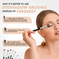 Lamora Make Up Eye Brush Set - Eyeshadow Eyeliner Blending Crease Kit - Best Choice 7 Piece Essentials - Pencil, Shader, Tapered, Definer - Vegan Synthetic Bristles That Last Longer, Apply Better Makeup & Make You Look Flawless