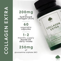 Collagen Extra Capsules - Marine Collagen with Glucosamine, Chondroitin & Vitamin C - 60 Capsules - Non-GMO, Made in The UK - G&G Vitamins