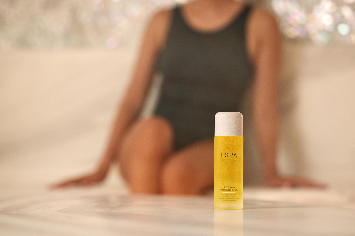 ESPA | Soothing Bath and Body Oil | 100ml | Myrrh, Rose Geranium & Frankincense | Magnesium, Ashwagandha, Essential Oils | Supports Skin's Natural Barrier