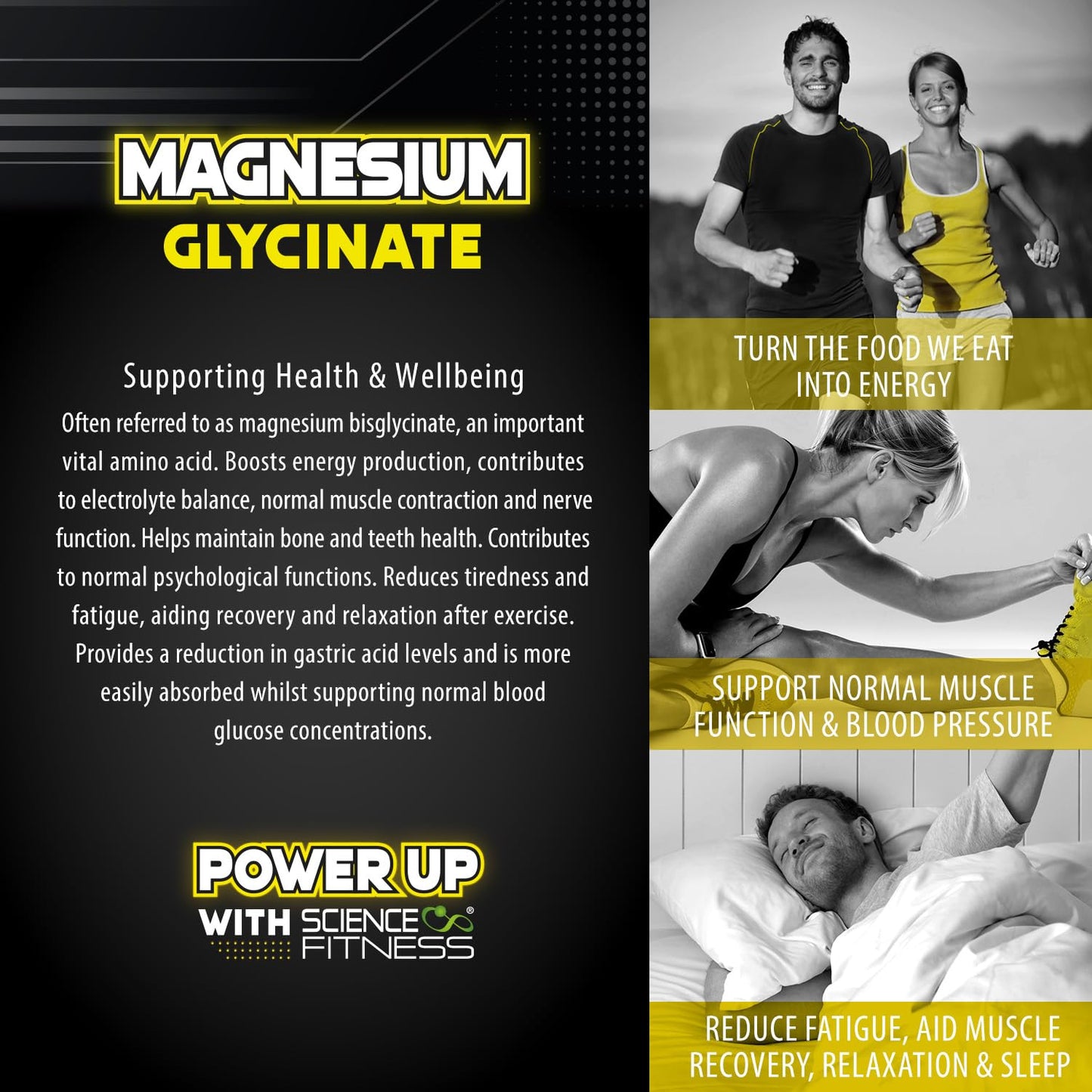 Magnesium Glycinate Supplement, 240 Capsules of Magnesium Bisglycinate, Maximum Absorption,1500mg per serving, Made in The UK-Science Fitness