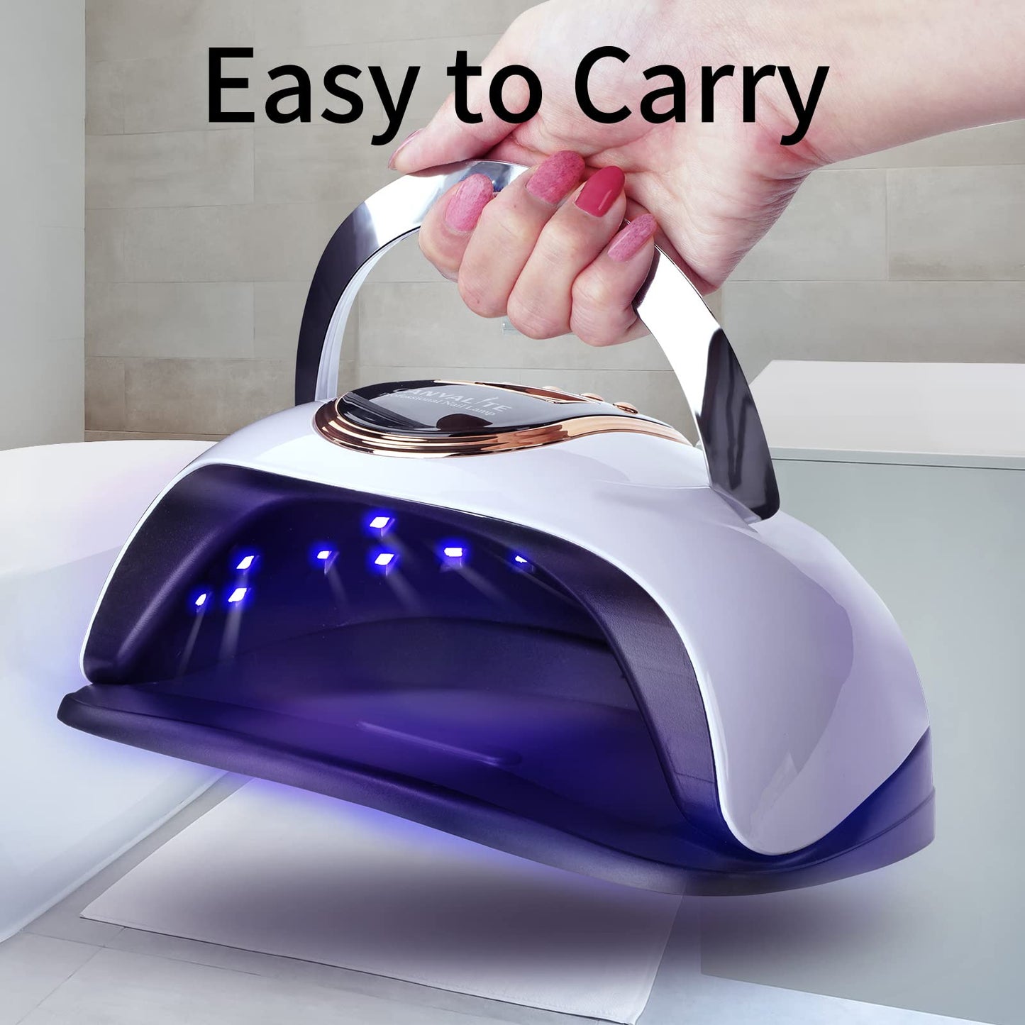 CANVALITE Canvalite UV Nail Lamp 168W Faster Gel Nail Lamp Professional Nail Dryer with Automatic Sensor /4 Timer Settings/LCD Display for Gel Nails Polish Starter Nail Art Tools for Home Salon