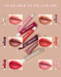 Lestpola Hydrating Tint Lip Butter Balm-3 Colors Clear Pink Brown Shine Glossier Lip Gloss, Jelly Lip Balm for Dry Lips, Long Lasting Moisturizing Non-Sticky Glow Reviver Fat Lip Care Oil, Gift for Women-Set A