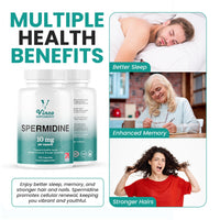 Vinco Supplements Vinco Spermidine Supplement - 10mg x 120 High Strength Spermidine Capsules - 99% Purity - Supports Healthy Ageing & Longevity - Non GMO & Gluten Free - Made in The UK