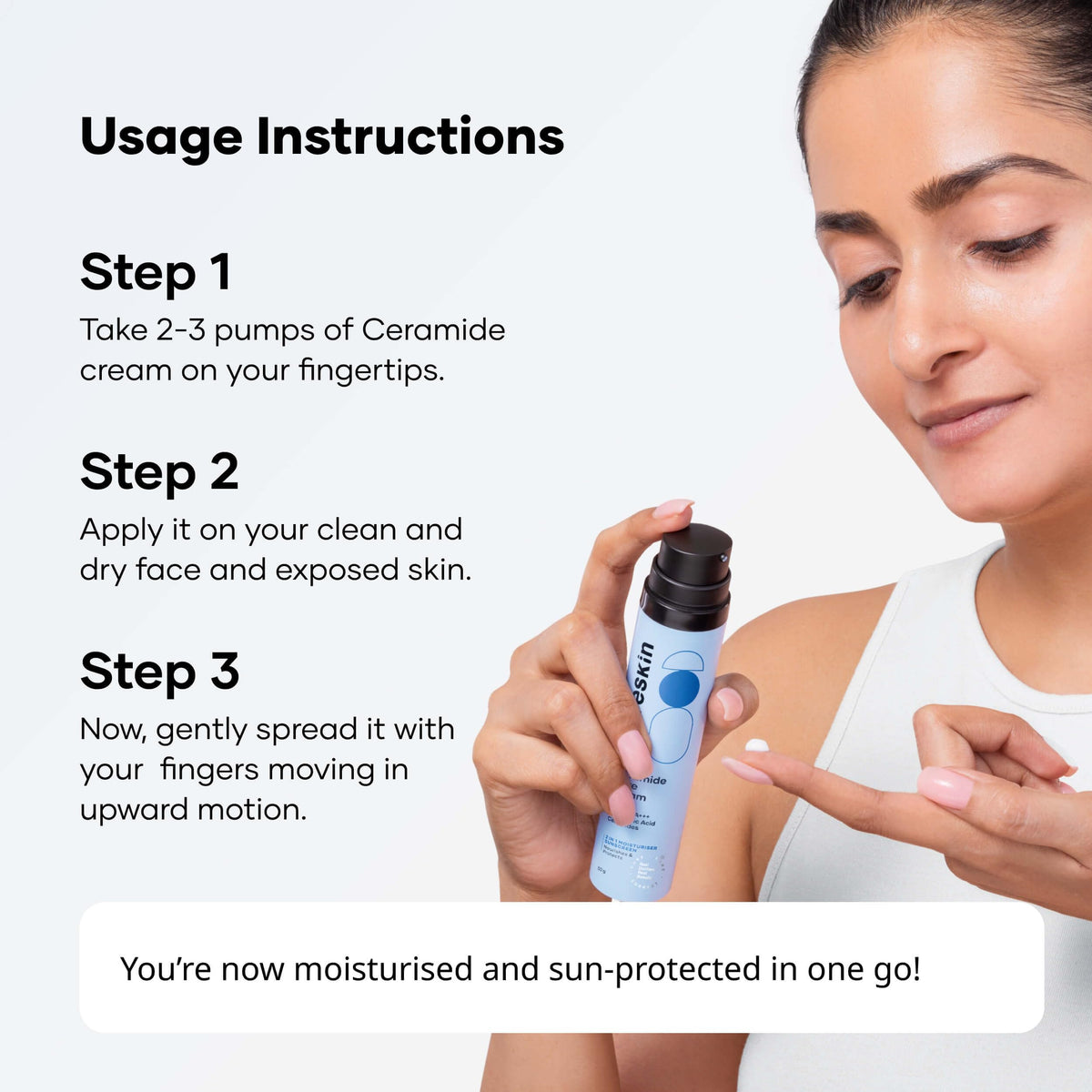 Cureskin Ceramide Moisturizer SPF 40 PA+++ Skin Barrier Repair Face Moisturizer for Men and Women | Hyaluronic Acid Moisturizer for Face | Anti Aging Cream for Women and Men