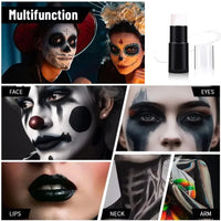 NLFOX White Face Body Painting Stick - Clown White Full-coverage Cream Face Paint Balm for Halloween SFX Skeleton Ghost Zombie Clown Goth Cosplay Makeup - Washable Body Stick for Adult Costume Party