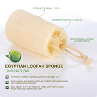 SINOFO 6 pack Natural Loofah Sponges Biodegradable Body Scrubbers, Exfoliating Loofah Bath Sponge Buff Away Dead Skin Smoother Great for Shower Scrubbing and Kitchen Cleaning (4 inch) (6 Pack-b)