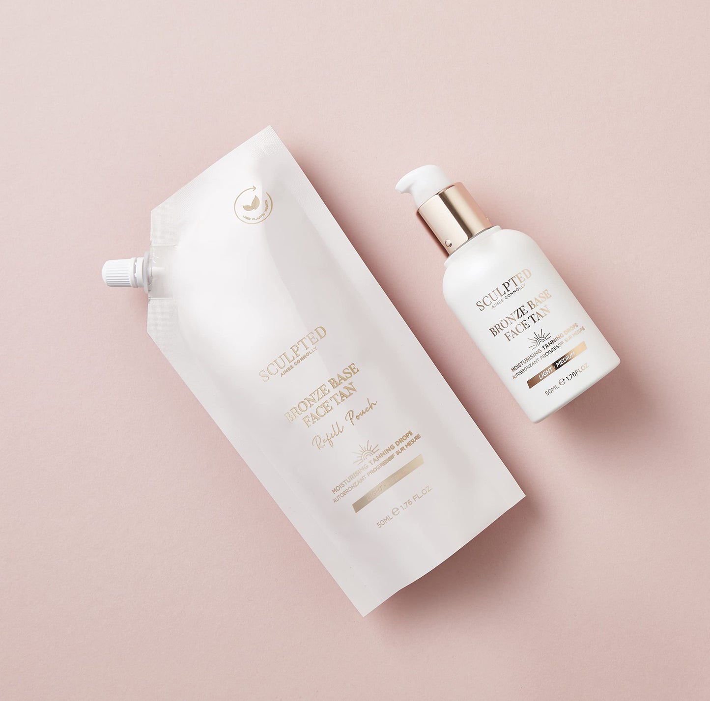 SCULPTED by Aimee Connolly Bronze Base Self Tan Drops from Sculpted by Aimee - Fast-Drying, Fragrance Free Face Tan in 50ml Pump Bottle with Vitamin E (Light/Medium)