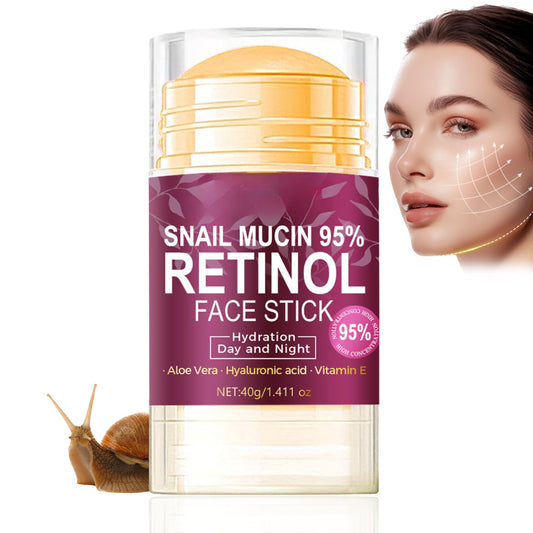 ISBEAUSOLS Anti Aging Retinol Face Cream- 95% Snail Mucin Face Moisturizer for Women - Anti Wrinkle Face Cream - Hydration Day And Night - Hyaluronic Acid,Vitamin E Face Care Repair Nourish Balm Stick