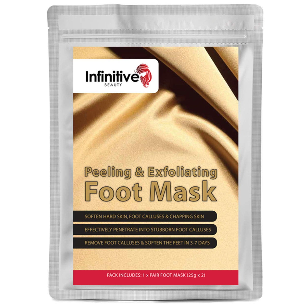 Infinitive Beauty Exfoliating Foot Mask Peeling Feet Masks Pair, Exfoliator, Exfoliater, Exfoliating Scrub, Whitening and Moisturiser, Clear Foot Odour, Remove Hard Dead Skin, Soft Feet, Cleanser, 7 Days Effective