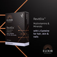 ELIXIR NUTROLOGY Hair Skin & Nails Multivitamins | Supports Normal Hair, Skin & Nail Health | with Biotin, Vitamin C, Vitamin E & Zinc | Collagen Formation & Antioxidant Support | 30 Vegetarian Tablets | UK Made