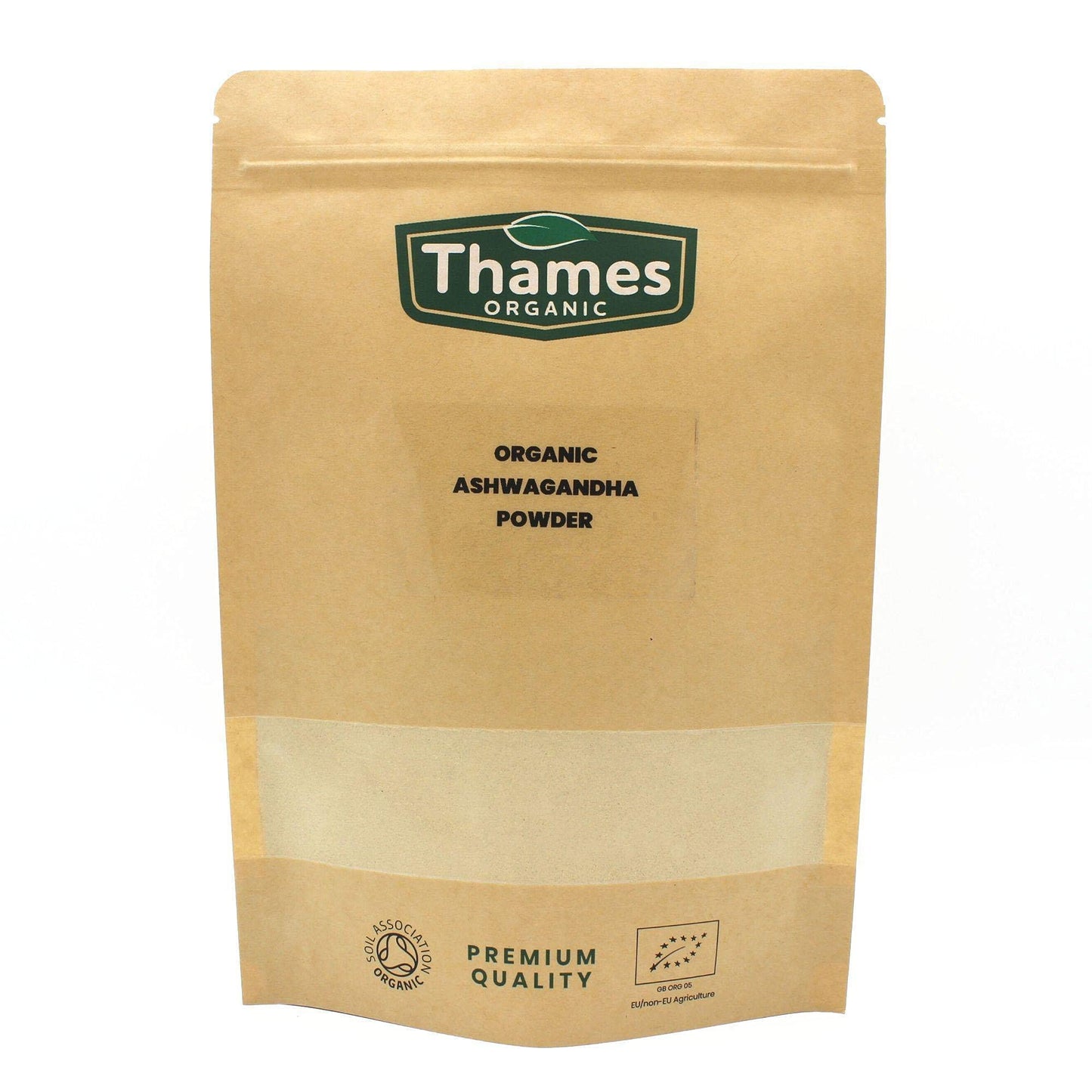 Organic Ashwagandha Powder - Pure Root Powder, Raw, Vegan, Non-GMO, No Additives or Preservatives, Promotes Relaxation - Thames Organic 500g