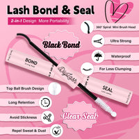 PRO LASHBEAUTY DIY Lash Clusters Kit with 144 Pcs Individual Lashes Cluster Lashes Bond and Seal Eyelash Extension Kit for Beignner (Natural01-D-8-16mix)