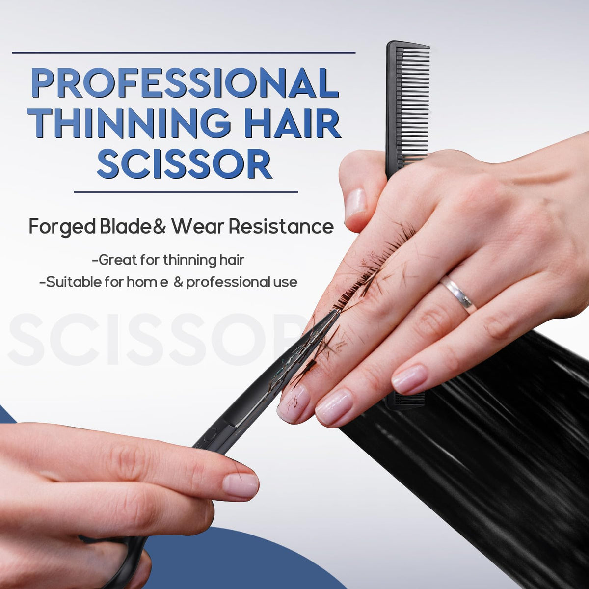 JASON Hairdressing Scissors Set Professional - Hair Scissors Set (Hair Cutting Scissors&Thinning Scissors) 6.5" Hair Scissors Hairdressing Scissors for Hairdresser/Beginner Hairdresser Set, Black