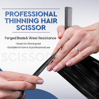 JASON Hairdressing Scissors Set Professional - Hair Scissors Set (Hair Cutting Scissors&Thinning Scissors) 6.5" Hair Scissors Hairdressing Scissors for Hairdresser/Beginner Hairdresser Set, Black