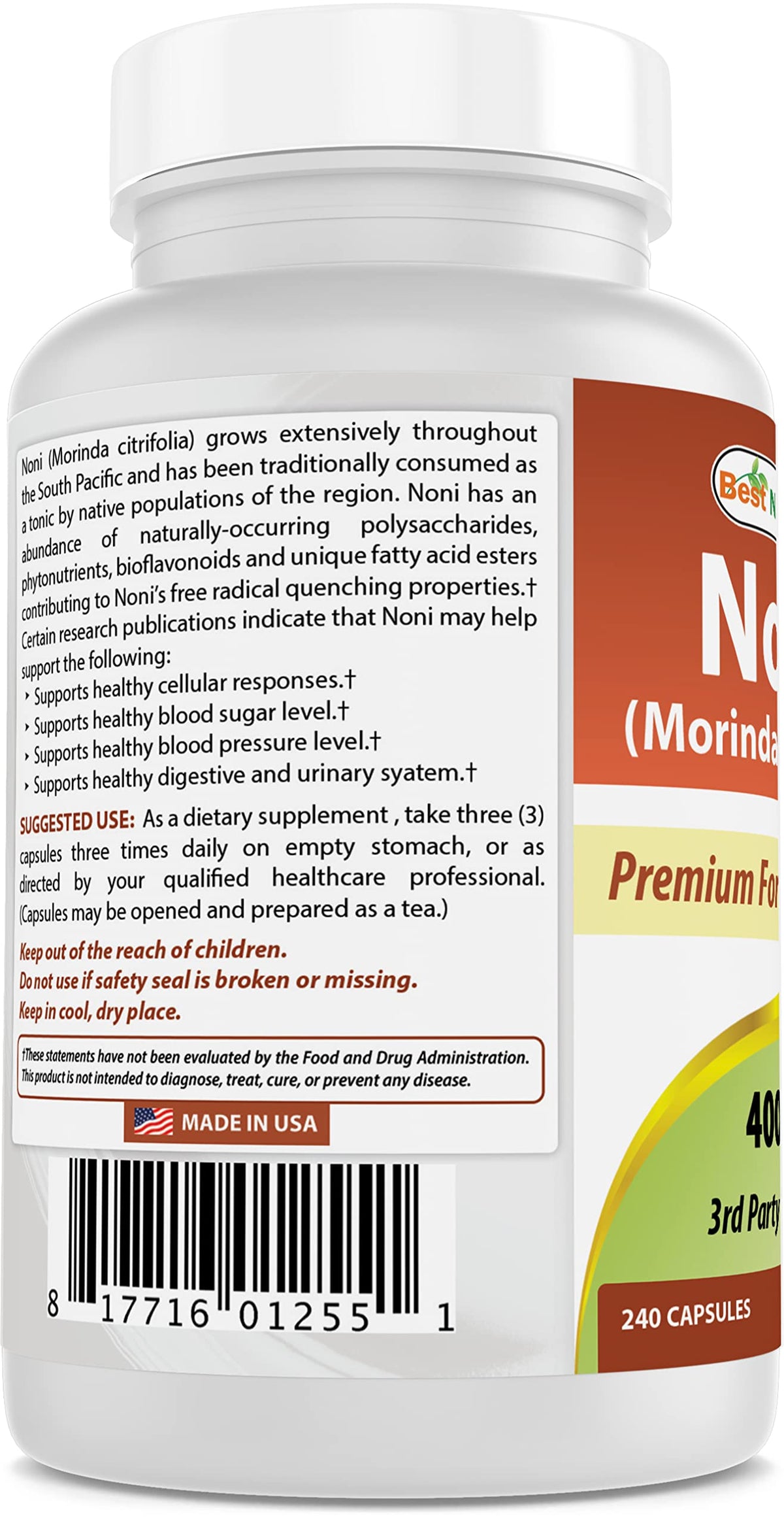 Best Naturals Noni 400 mg 240 Capsules (240 Count (Pack of 2))