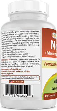 Best Naturals Noni 400 mg 240 Capsules (240 Count (Pack of 2))