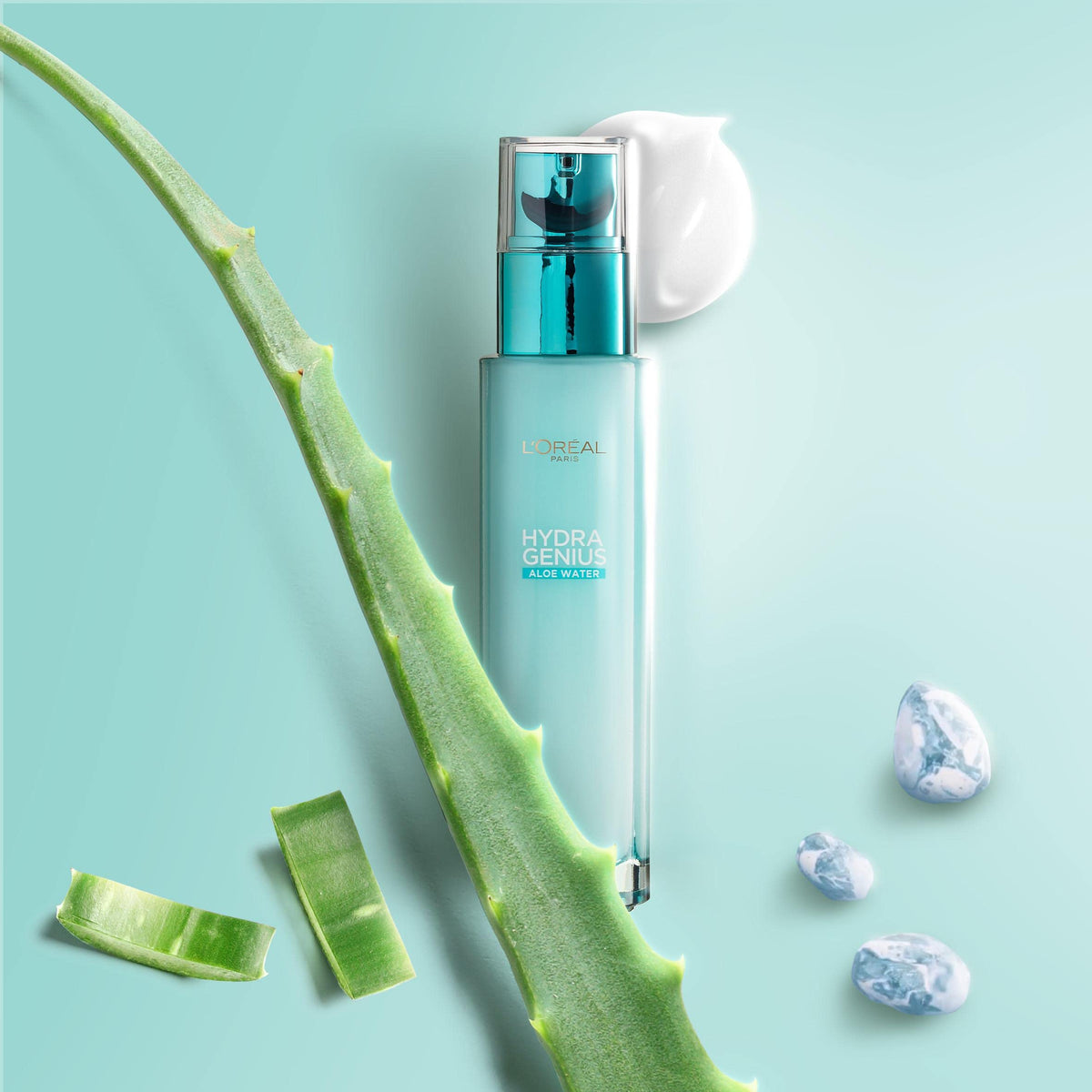 L'Oreal Paris Hydra Genius Hyaluronic Acid + Aloe Liquid Hydrating Moisturiser, Rehydrating and Reinvigorating Face Serum for Dry Skin [70ml]