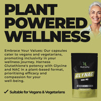 Nutrality Glynac Supplement 120 Capsules 1000mg | Vegetarian Friendly Anti-Aging Glutathione Formula with Glycine and NAC, for Enhanced Health, Wellness | Promotes Youthful Aging, Vitality