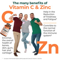 NUTRABYTES Nutrabytes High Strength 1,500mg Vitamin C & 40mg Zinc Supplement, 60 Capsules | Advanced Immune Support with Zinc, Rosehip & Citrus Bioflavonoids | 1 Month | Vegan Capsules | UK Made