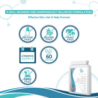 Xspan Labs Vegan Collagen & Hyaluronic Acid Complex - 60 Capsules - Effective Skin, Hair & Nails Formula with 500mg of Vollagen in the Exact Amino ratios of Human Collagen
