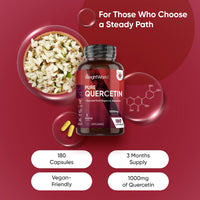 WeightWorld Quercetin Supplement 1000mg - 180 Quercetin Capsules - 3 Months Supply - Sourced from Sophora Japonica - 2 Capsules per Day - Non-GMO & Magnesium Stearate-Free - Vegan-Friendly Flavonoids Supplements