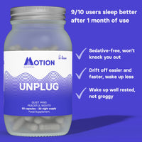 Motion Nutrition Unplug Night Time Nootropic (60 Capsules) | Award Winning Natural Sleep Aid to Calm Your Mind, Help You Fall Asleep Faster & Wake Up Well Rested | Sedative Free | Vegan & Made in UK