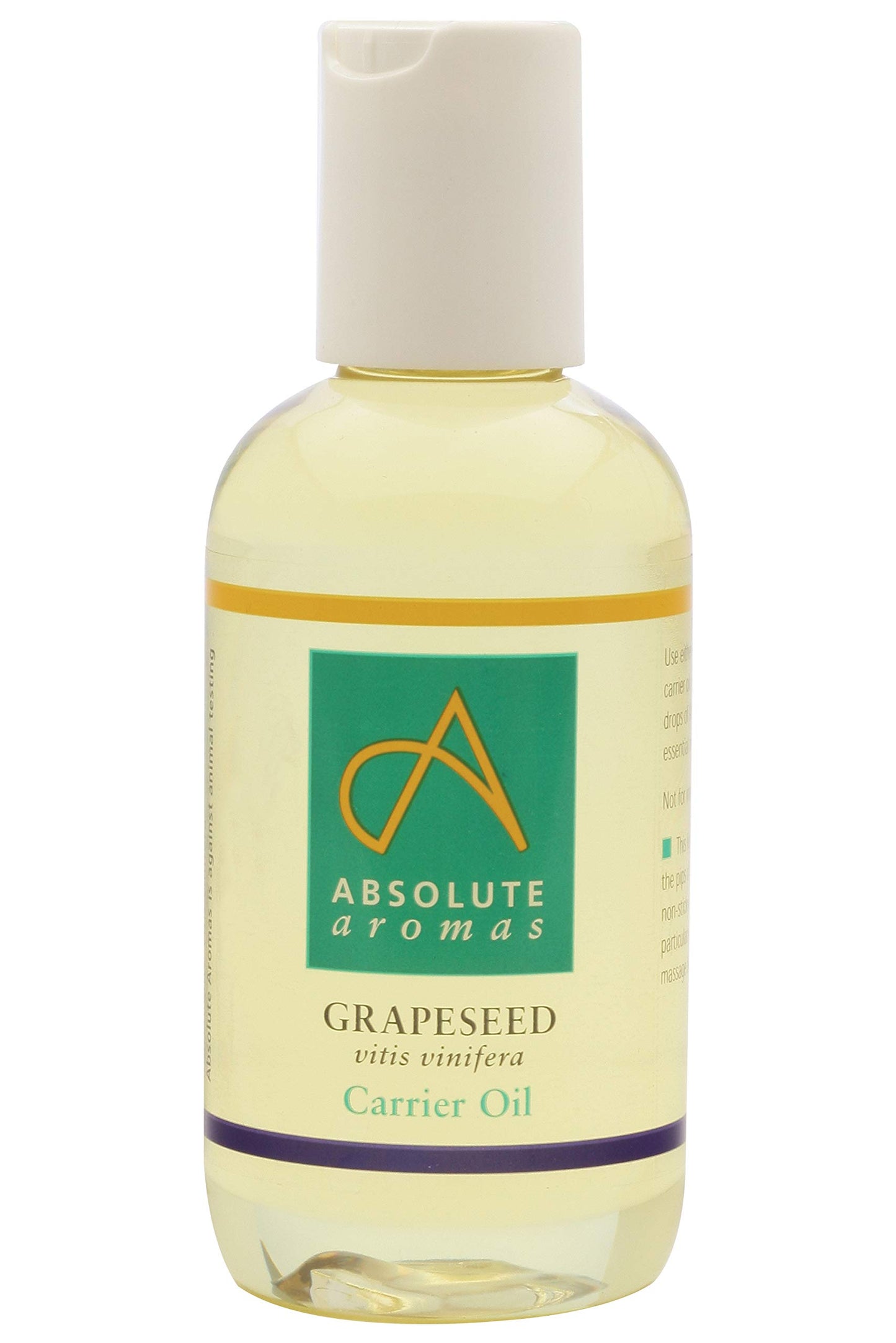 Absolute Aromas Grapeseed Oil 50ml - Pure, Natural, Vegan, GMO-Free - Massage Carrier Oil and Moisturiser for Hair, Skin, Face and Nails. (50ml)