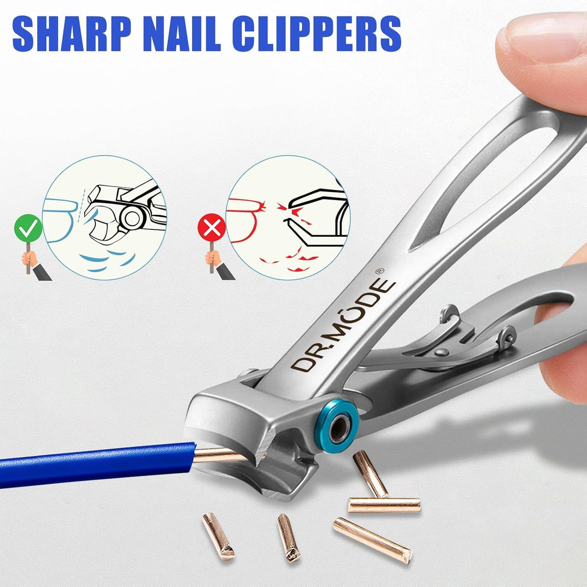 DRMODE Nail Clippers for Thick Nails with Wide Jaw Opening