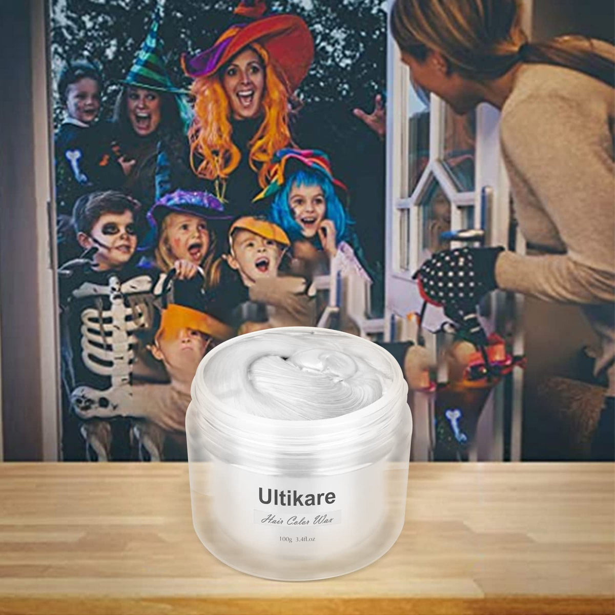 Ultikare Temporary Hair Colour Cream, Ultical Hair Colour Wax Temporary Hair Wax Colour Instant DIY Cosplay for Carnival Christmas Halloween Parties for Men and Women (White)