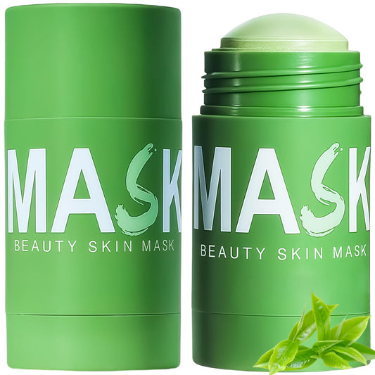 AuraAnge 2 PCS – Green Mask Stick, Green Tea Deep Cleanse Mask & Blackhead Remover for All Skin Types, Cleansing Facial Pores, Moisturizing and Oil Control, Men & Women