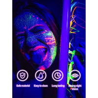 YUDDUO 10 Colors Face Painting Kit With 2 Paint Brushes, Body Paint, Glow in the Dark Face Paint, Water-Based Face Paint For Halloween Party Cosplay Clown Sfx Makeup (02)