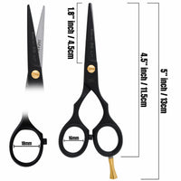 Hoof n Paw 4.5" RnK Moustache & Beard Scissors - 4.5 inch Japanese Stainless Steel Moustache Scissors with Moustache Comb & Pouch, Precision Grooming Tools for Men Featuring Razer Sharp Hand honned Edge