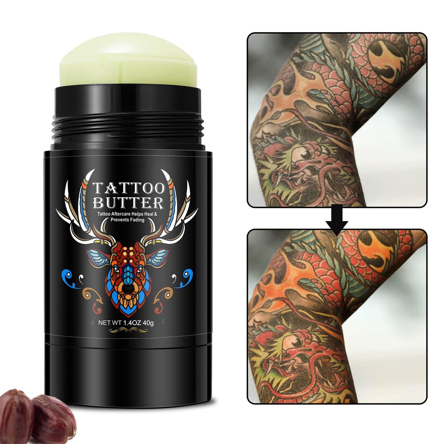 Fashion Base Tattoo Balm - Tattoo Aftercare Cream - Tattoo Aftercare Butter Balm - Suitable for New and Old Tattoo Healing Whitening Agent Color Enhancement Tattoo Aftercare - Natural Ingredients