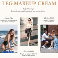 HERBENJOY Leg Makeup Full Coverage Concealer, Waterproof Body Concealer for Legs, Tattoo Cover Up Makeup, Scar & Veins, Long-Lasting, Correcting & Brightening Cream for Women, Medium Shade 100ml