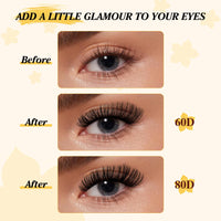 QUEWEL Lash-Clusters 320Pcs 60D+80D DIY Lash Extension Kit Mix 12-18mm Cluster-Lashes with Lash Bond and Seal and Lash Tweezer, Easily Create Thick and Charming Eyes at Home(60D+80D D MIX12-18 Kit)