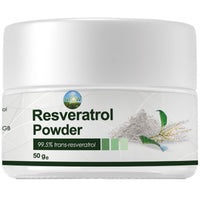 NPOW Pure Resveratrol Powders - Trans Resveratrol Antioxidant Supplements, Powder Scoop, Measuring Spoon, Antioxidant Wellness, Natural Supplements - 50g