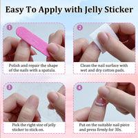 NLFOX 24PCS Ombre Press on Nails - Short Square False Nails with Glue - Nude Stick on nails for Women - Gradient Fake Nails 12 Sizes - Full Cover Glue on nails Long Lasting for DIY Manicure at Home